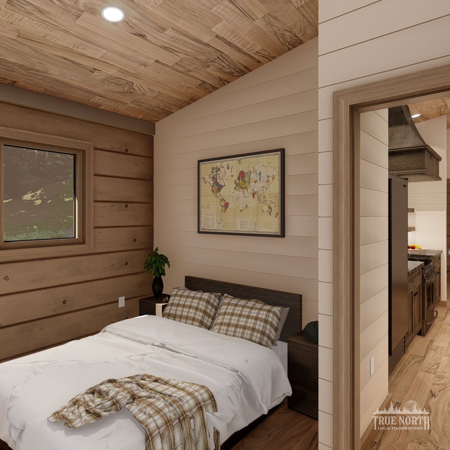 Ashburn Large contemporary Canadian log cabin designed for single-storey living - Another Double Bedroom