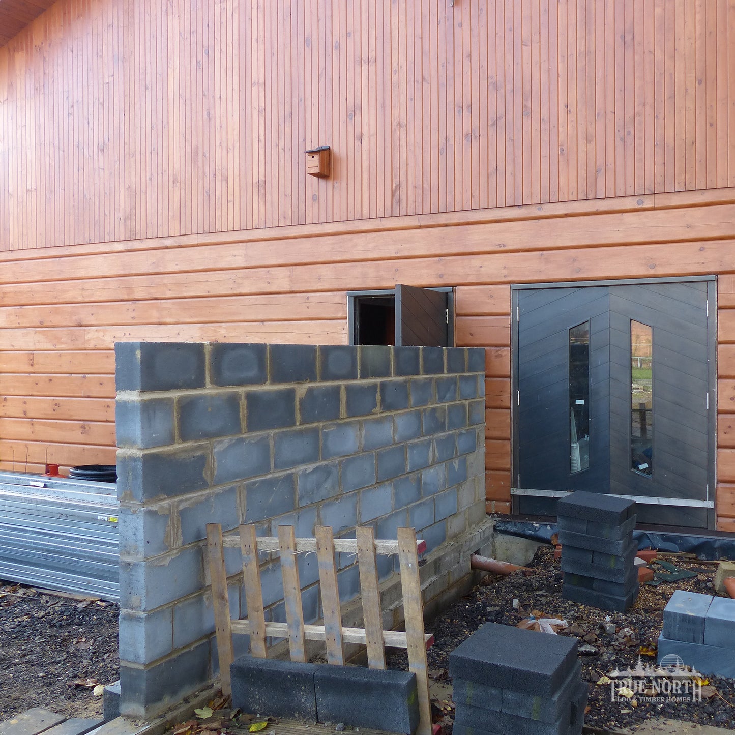District Scout Centre showcasing a precision-engineered Canadian log community building - Additional Storage under construction