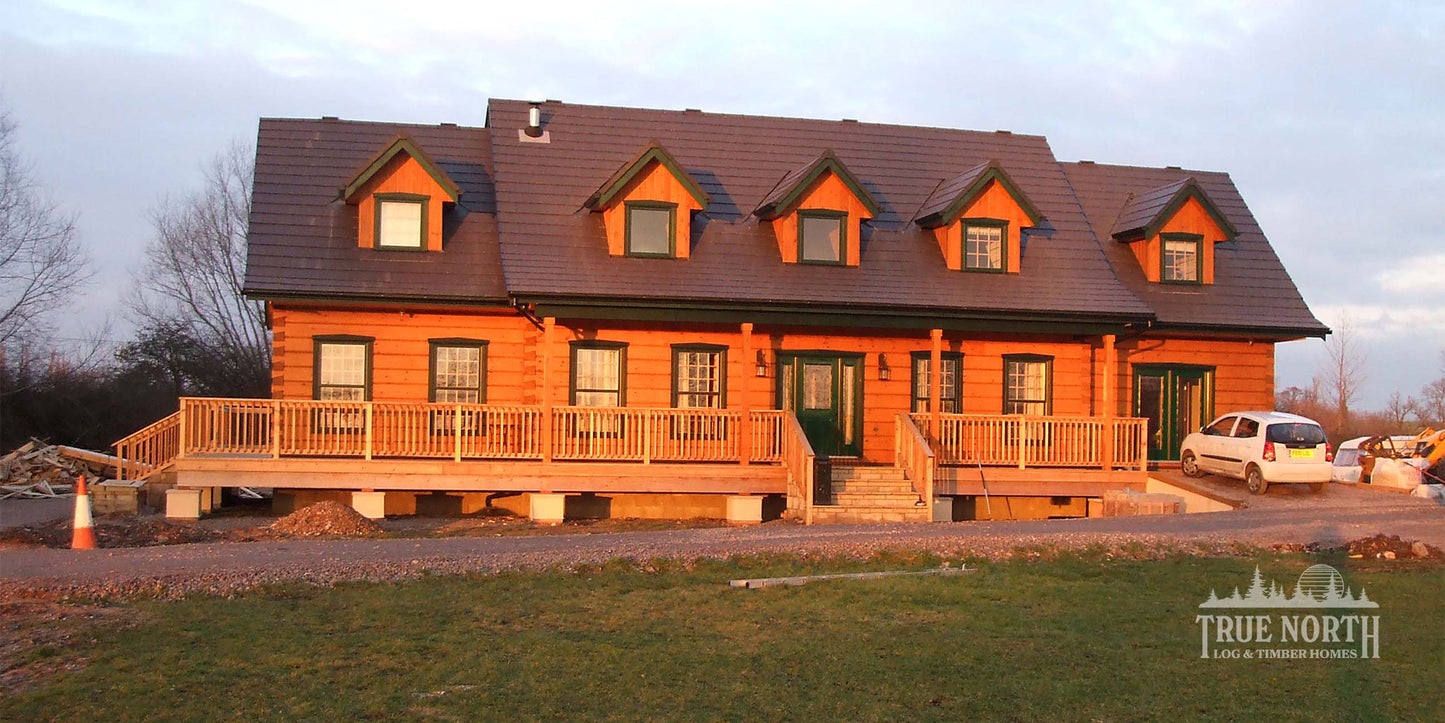 Louisburg traditional Canadian log home by True North Log Homes, designed for family living in Derbyshire